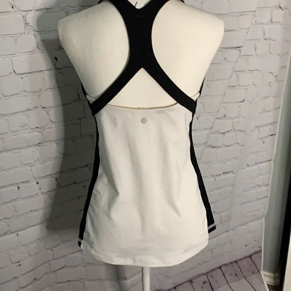 Lululemon Black White Racerback Athletic Tank S/M